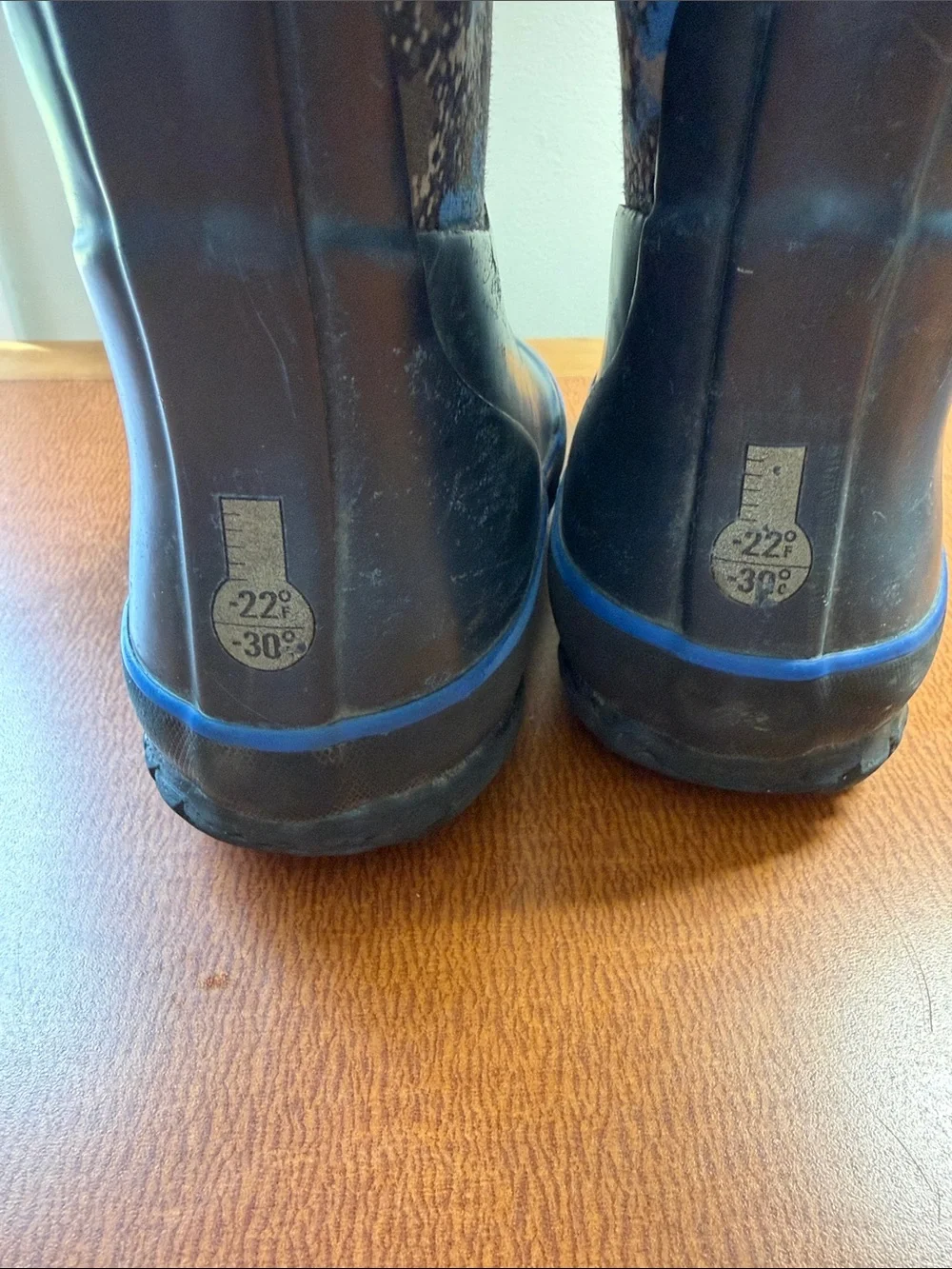 Bogs Kids Rain & Snow Boots in Blue and Black Camouflage